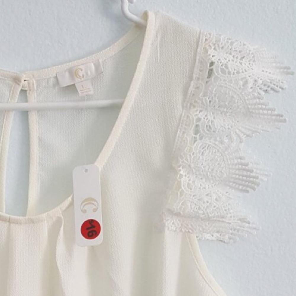 NWT Charming Charlie White Sleeveless Blouse Top - Picture 8 of 8